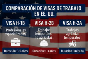 Comparación entre la Visa H-1B, Visa H-2B y Visa H-2A en Estados Unidos