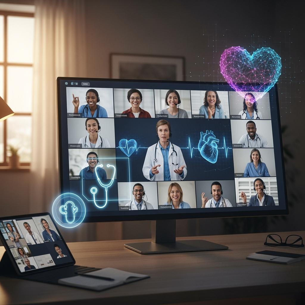 Consulta médica virtual con profesionales.