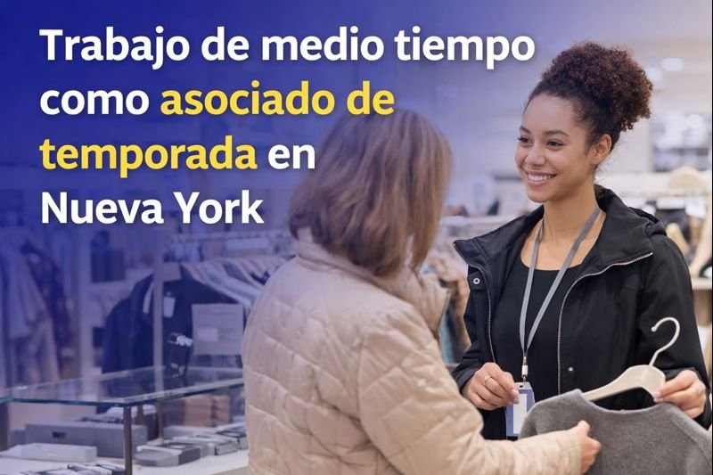 Asociado de temporada trabajando en tienda retail en Nueva York