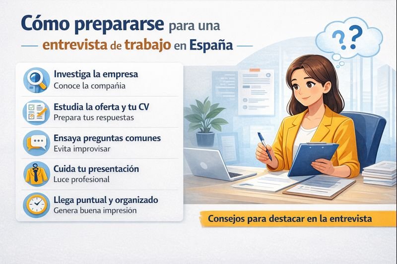 Cómo prepararse para una entrevista de trabajo en España