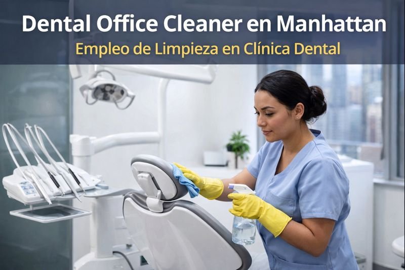 Dental Office Cleaner en Manhattan trabajando en clínica dental