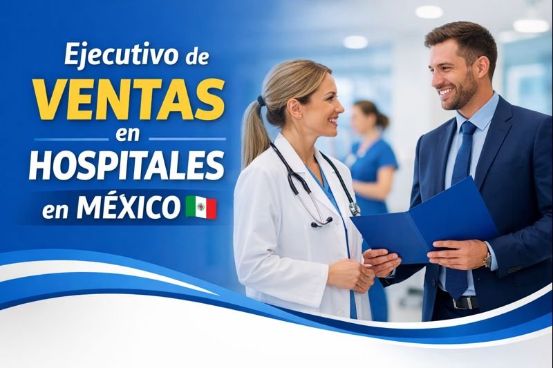 Ejecutivo de ventas en hospitales en México conversando con personal médico