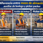 Diferencia entre mozo de almacén, auxiliar de bodega y picker packer