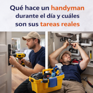 handyman realizando tareas reales de mantenimiento y reparaciones básicas durante el trabajo diario