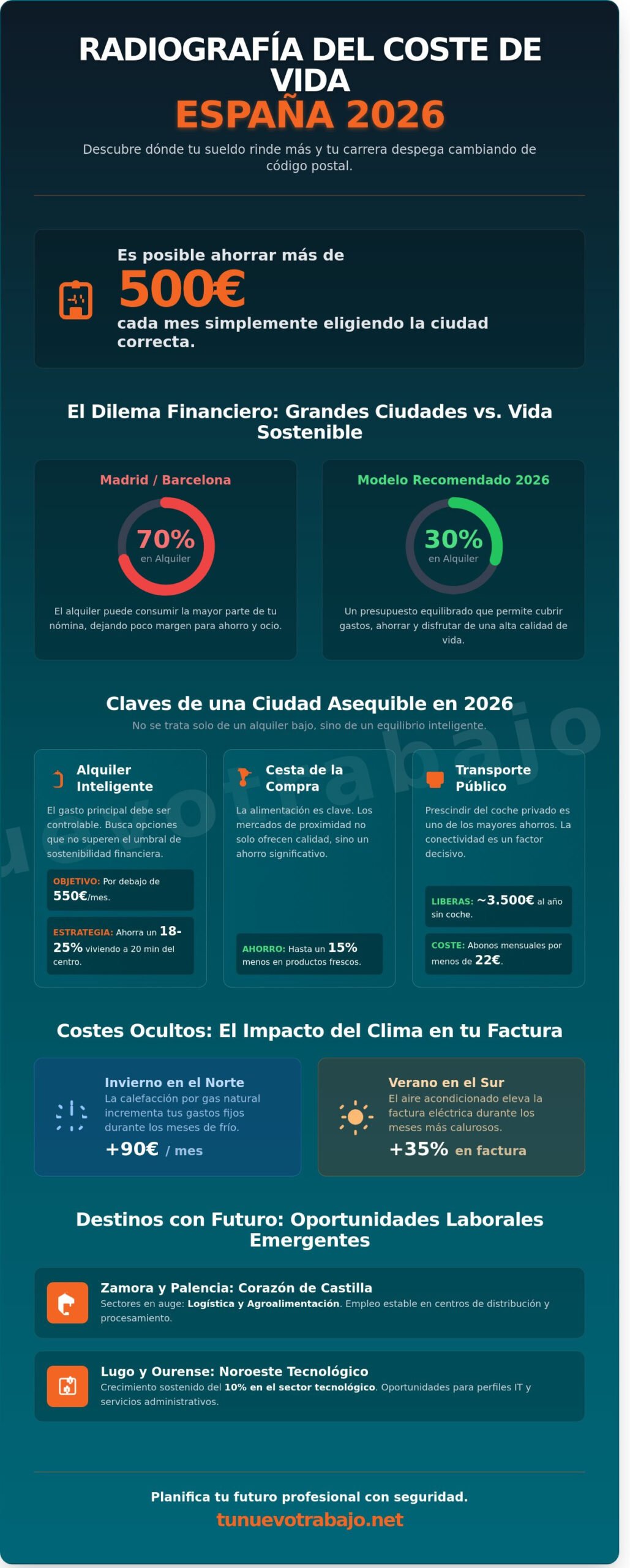 Las 10 ciudades más baratas de España para vivir y trabajar en 2026