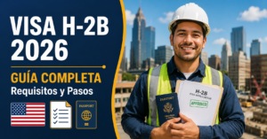 Trabajador hispano con visa H2B para trabajar en Estados Unidos 2026